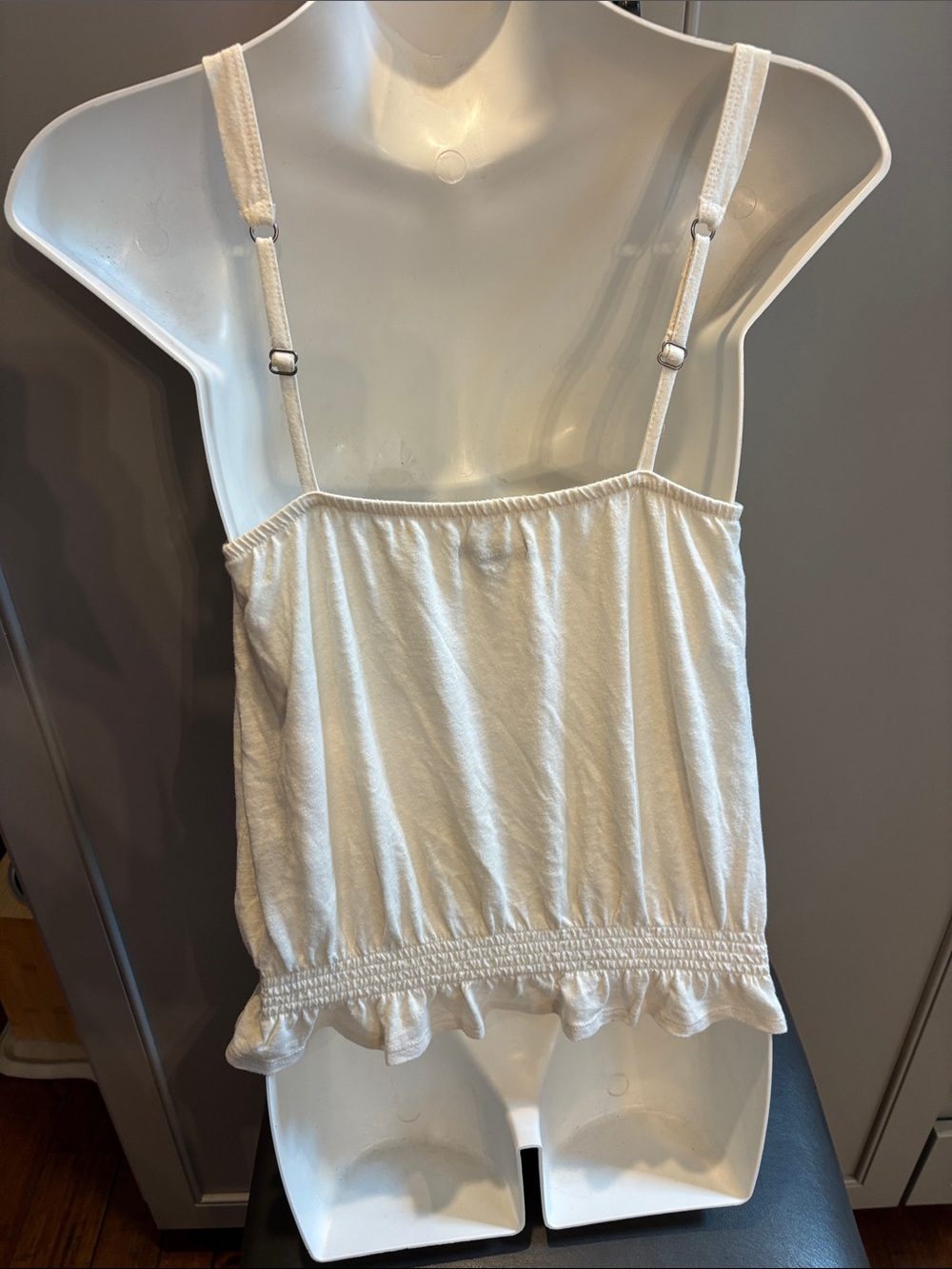 Y2K American Eagle White Embroidered Cotton Cami Tank Top S - Picture 5 of 6